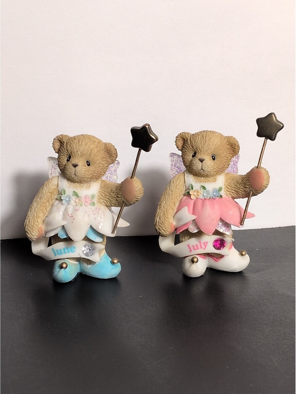 Vintage Cherished Teddies July & June Little Twinkles mini Figurine